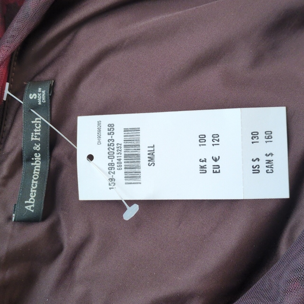 ❤️🌹Abercrombie And Fitch Long-Sleeve Mesh Asymmetrical Draped Maxi Dress Size S - Picture 8 of 11